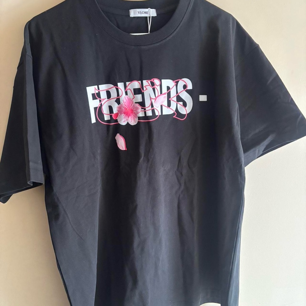 VLONE Black and White Graphic T-Shirt